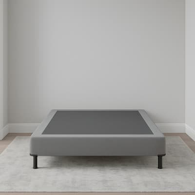 Base Para Colchón Individual Tapizado Gris Oxford Color Gris Oscuro