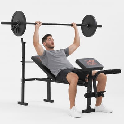 Banco Xrush Multiposiciones Plegable Para Gym y Ejercicio con Soporte para Barra Ajuste Rápido