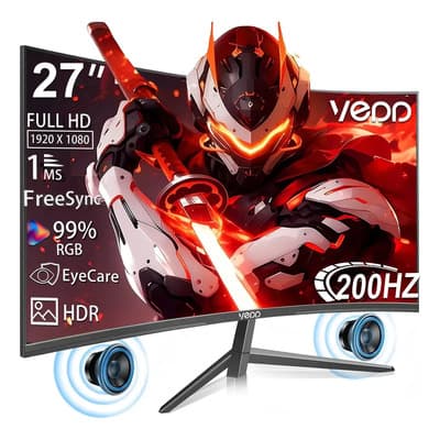 Monitor Gamer Curvo 27 Pulgadas 200hz 1ms Vedd Monitor Full Hd Monitor pc hdmi Freesync computadora Color Negro