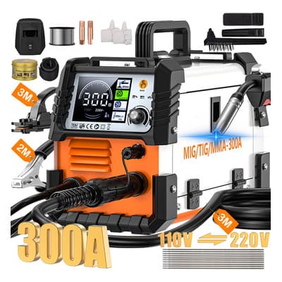 Soldadora Inverter 15-300A FAGHTO Máquina Soldar MiG+MMA+TIG Soldadoras Inversor Para Soldar 3 En 1 Con Pantalla Lcd Y 3M Pistola De Soldar