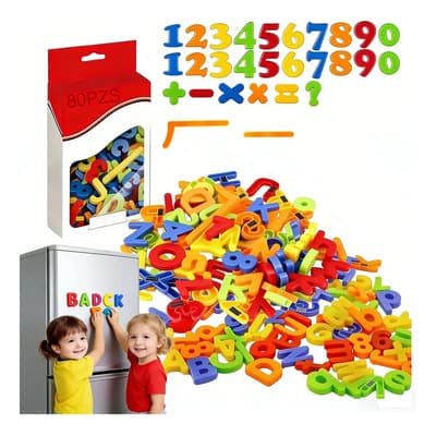Letras Magnéticas Números Alfabeto Abc 123 Imanes De Nevera Juego De Juguetes De Aprendizaje Preescolar Educativo De Plástico Símbolos Matemáticos En Mayúsculas Y Minúsculas Multicolor