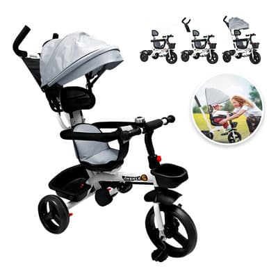 Triciclo Infantil 3 En 1 Para Bebé Bicicleta Tipo Carreola Color Gris - $1,159.00 en Mercado Libre | PrecioMX