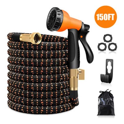 Goxawee® 45m Se Puede Triplicar Manguera Expandible Jardín Nebulizadores 8 Modos Conector De 3/4'' Adecuado Para Césped, Plantas, Plántulas, Lavado De Coches, Limpieza De Patios Y Baño De Mascotas