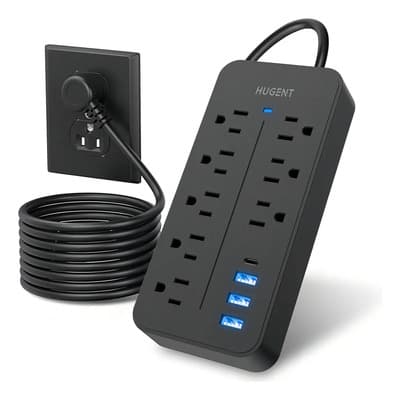 Multicontacto Hugent El-08 Negro 8 Tomas 3 Usb Tipo C Cable 1.2m - $114.94 en Mercado Libre | PrecioMX