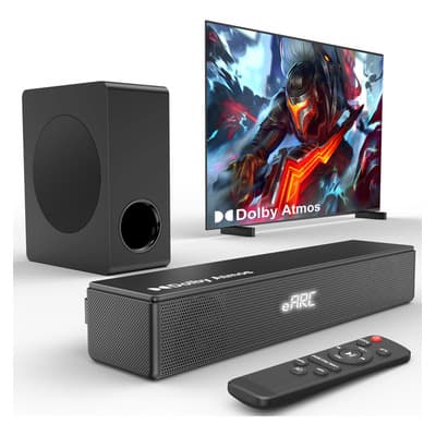 Dolby Barra De Sonido Dolby Atmos Home Theater Para Tv, 200w Subwoofer Y Hdmi Earc, Sonido Envolvente 3d, Bajos Potentes, Audio De Alta Fidelidad Para Cine En Casa Negro 20hz-20khz