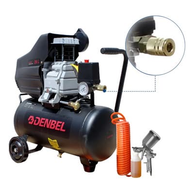 Compresor de Aire Eléctrico Color Negro Denbel DA-CE25 25L 2.5 Hp Monofásica 60 Hz