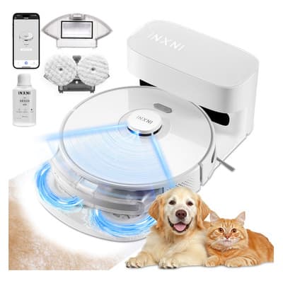 Aspiradora Trapeadora Robot Con Navegacion Laser Inteligente,2000pa,con Filtro Hepa,compatible Con Aplicaciones Móviles Android E Ios,para Pelo De Mascotas Polvo Residuos