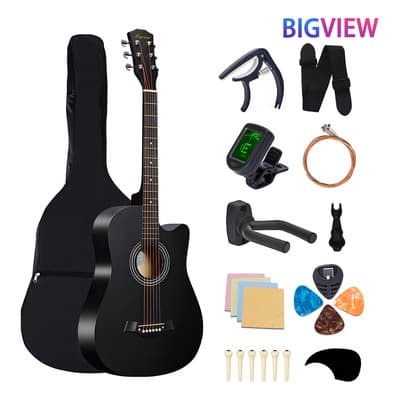 Bigview Guitarra Acústica Clásica Negra 38 Pulgadas Paquete Completo Con Funda, Cuerdas De Repuesto Y Accesorios Negro Diestro Abs - $1,087.02 en Mercado Libre | PrecioMX