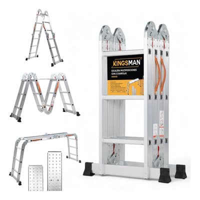 Escalera Multiposiciones Plegable Kingsman 3.5m 12 Peldaños 150kg Gris - $1,769.00 en Mercado Libre | PrecioMX
