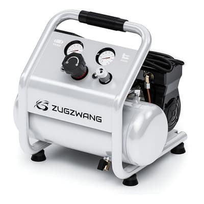 Zugzwang Compresor De Aire Silencioso Aceite Libre 1.2gal Color Plata