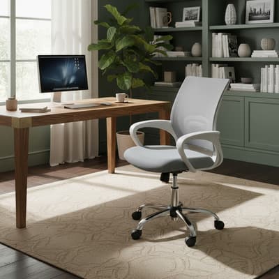 Silla De Oficina Reclinable Altura Ajustable Cómoda Mindejal Azul Claro