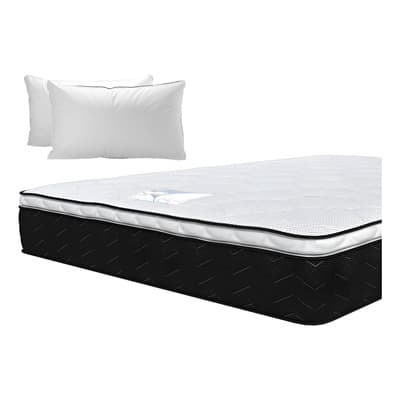 Colchón Matrimonial Serta 10 Añosgarantía Confort Foam+2almo Color Negro