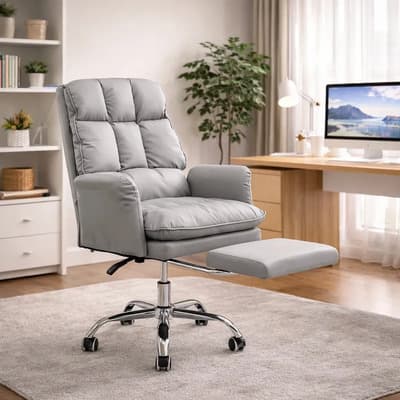 Silla De Escritorio Ejecutiva Elegante Bossa Anderson Color Gris