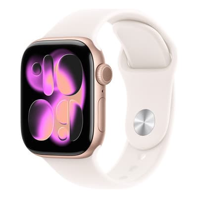 Apple Watch Series 11 GPS • Caja de aluminio color oro rosa de 42 mm • Correa deportiva rosa rubor – M/L