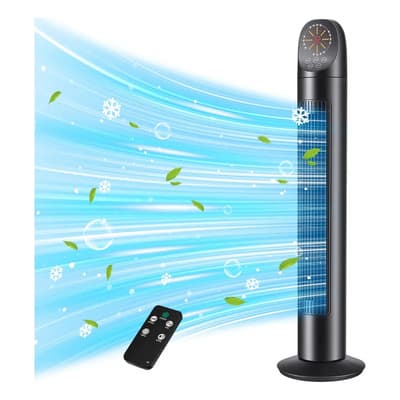 Ventilador De Torre Abanico Sin Aspas Portátil Con Control ZUSZOX, Ventilador de torre oscilante de 90 grados con 3 velocidades, 3 modos, temporizador de 9h para dormitorio, sala de estar y oficina - $796.32 en Mercado Libre | PrecioMX