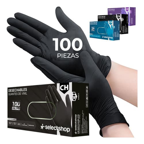 Guantes De Nitrilo Vinil Libre De Latex Sin Polvo Azul Negro - $105.00 en Mercado Libre | PrecioMX