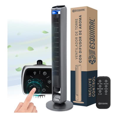 Ventilador Torre 107 Cm Aromas Oscilante 70° 3 Vel Esquimal 30 Cm 60hz Plateado
