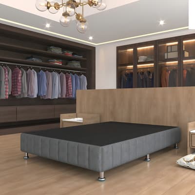 Base Cama King Size Madera Pino Soporte Máximo Color Gris