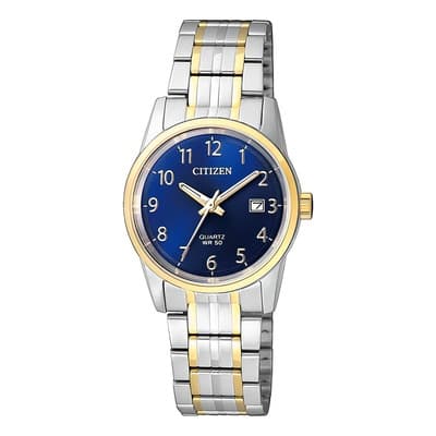 Citizen Quartz Dama Dorado Eu6004-56l Fondo Azul 60950