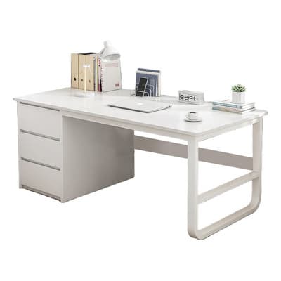 Escritorio Para Computadora Mesa Escritorio Home Office Con 3 Cajones, Blanco - Cajón A La Derecha