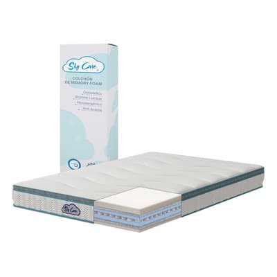 Colchón Matrimonial De 25 Cm En Caja Hibrido Resortes Pocket Color Blanco