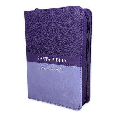 Biblia Rvr1960 Bifloral Lila Lila Im Piel Cierre Índice Bolsillo 8.5p, De Reina Valera 1960. Editorial Abba, Tapa Blanda En Español