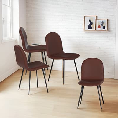 Set De 4 Sillas Para Comedor Mubson De Curpiel Vintage Estructura de la silla Café