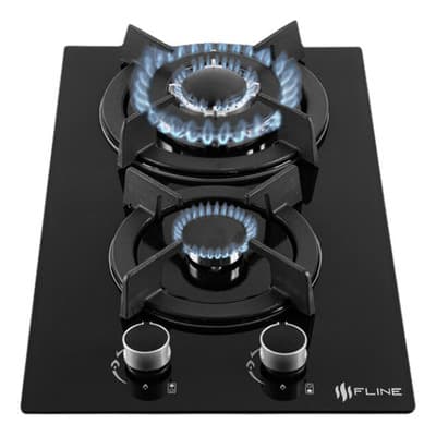 Parrilla De Gas Empotrable 2 Quemadores | Oslo 2 | Fline Color Negro
