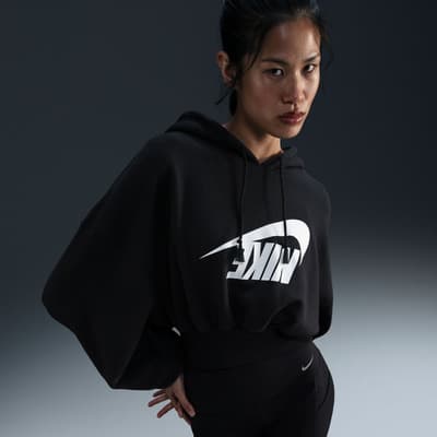Nike Sportswear Sudadera Negra Oversized Con Gorro Mujer