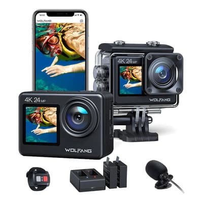 Videocámara Wolfang Cámara De Acción Ga200 4k Negra Eis Wifi Pantalla Dual Con Cargador De Batería Mando A Distancia Micrófono Y Accesorios Para Casco Negro - $2,599.00 en Mercado Libre | PrecioMX