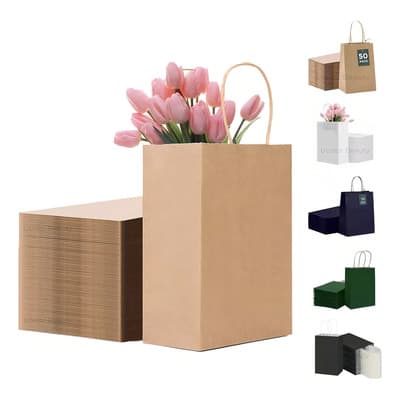 50 Pcs Bolsa De Papel Kraft Ecológica Para Fiesta Y Naturaleza Foofoo Pequeno Vertical - $196.00 en Mercado Libre | PrecioMX
