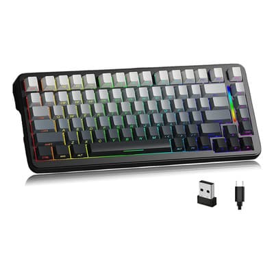 Attack Shark M86 Teclado Mecánico Gamer, 83 Teclas, 75% Qwerty En Español, Teclados Físicos Rgb Recargable, Inalámbrico... Moonlit Night Español España