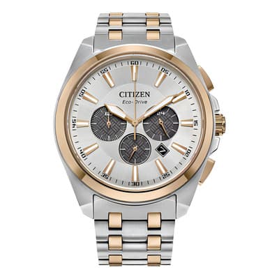 Reloj Citizen 61574 Ca4516-59a Hombre Ecodrive Peyten Chrono Color de la correa Plateado Color del bisel Plateado Color del fondo Blanco