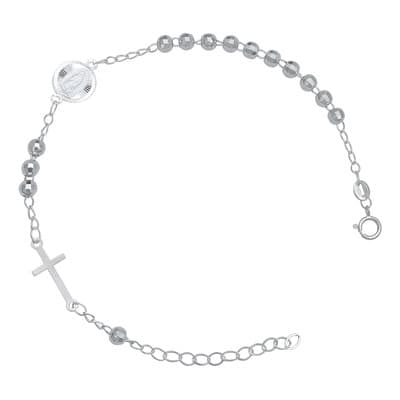 Pulsera Ajustable Mist Cruz Virgen Bola Diamantada Plata 925 Color Plateado Diámetro 6 Cm Largo 21 Cm - $305.99 en Mercado Libre | PrecioMX
