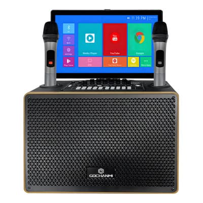 Bocina Altavoz Patanlla Tactil 2 Microfonos Mano Inalambrica - Negro