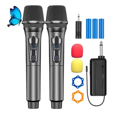Micrófono Inalámbrico Profesional Para Karaoke Dinámico 2pcs Zuszox, Micrófono Inalámbrico Dual Recargable Dinámico De Mano Para Karaoke, Dj, Fiestas, Discursos, Iglesias, Canto, Bodas - $270.00 en Mercado Libre | PrecioMX