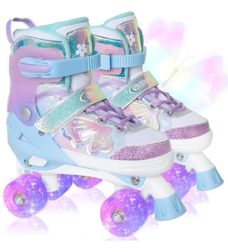 Patines De Ruedas Para Niños, Cuadriláteros Ajustables Con F