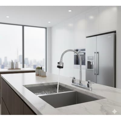 Mezcladora Para Fregadero Cuello Flexible Cocina Abs Balance Acabado Brillante Color Plateado Cromado - $193.50 en Mercado Libre | PrecioMX