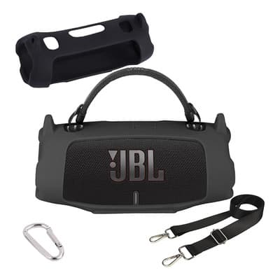 Funda De Silicona Para Altavoz JBL Charge 6 Protector Resistente Bocina Bluetooth para JBL Charge 6 Correa Ajustable Para El Hombro + 2 Mosquetón Allaceryvva 3Kit
