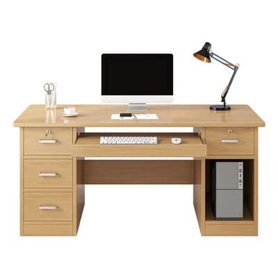 Escritorio Madera Gamer Para Pc Oficina 4 Cajones 140*60*74.2 Ambueco A001