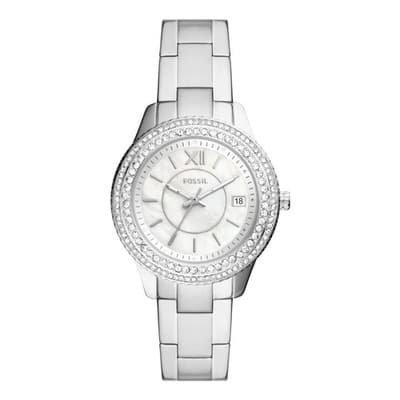 Reloj Mujer Fossil Stella De Acero Glitz Color de la correa Plateado