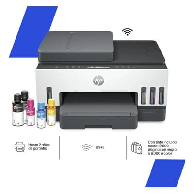 Impresora multifuncional HP Smart Tank 750 Color WiFi Impresión a Doble Cara (ADF) Copiadora y Escáner