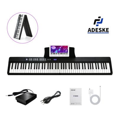 Teclado Musical Adeske Midi Dz1 88 Teclas Negro