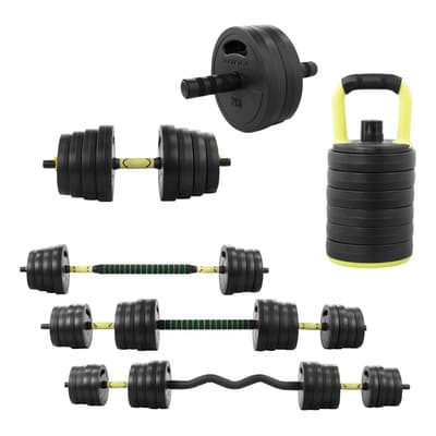 Mancuernas Ajustables 30 Kg Pesas Kit Altera Ejercicio Gym Color Verde Claro