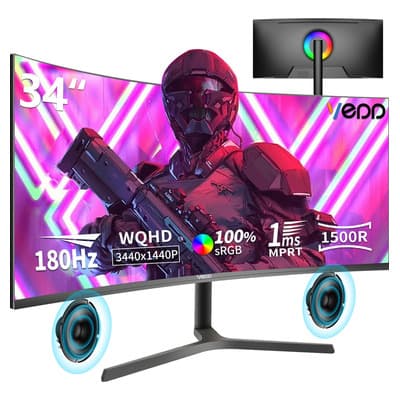 Vedd®monitor Gamer Curvo 34'' Pc Hdmi Freesync Full Hd 180hz
