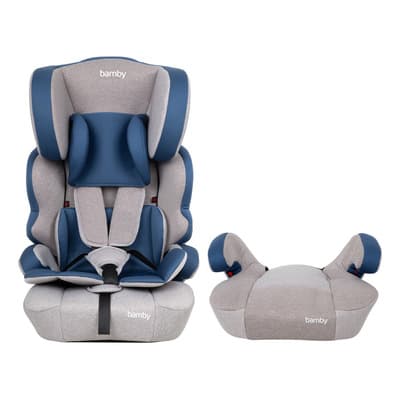 Autoasiento Para Carro Silla De Bebe Seguridad 9m A 11 Años Color Gris Liso