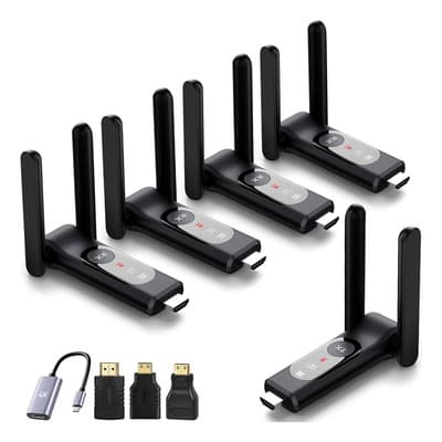 Lielyhod® Transmisor Hdmi Inalámbrico Y 4 Receptores,transmisión Estable De Video En Alta Definición 1080p,compatible Con Ordenadores Portátiles,televisores,monitores,proyectores Y Otros Dispositivos
