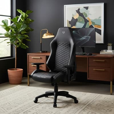 Silla De Escritorio Balam Rush Thunder Neat Br-938228 Negra Negro Pu