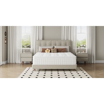 Colchón Doble Híbrido De Muelles Viscoelásticos Blanco