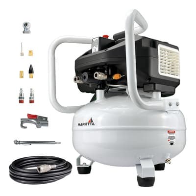 Compresor De Aire Libre De Aceite 1.5hp 22l Con Kit Color Blanco Fase eléctrica Monofásica Frecuencia 60 Hz